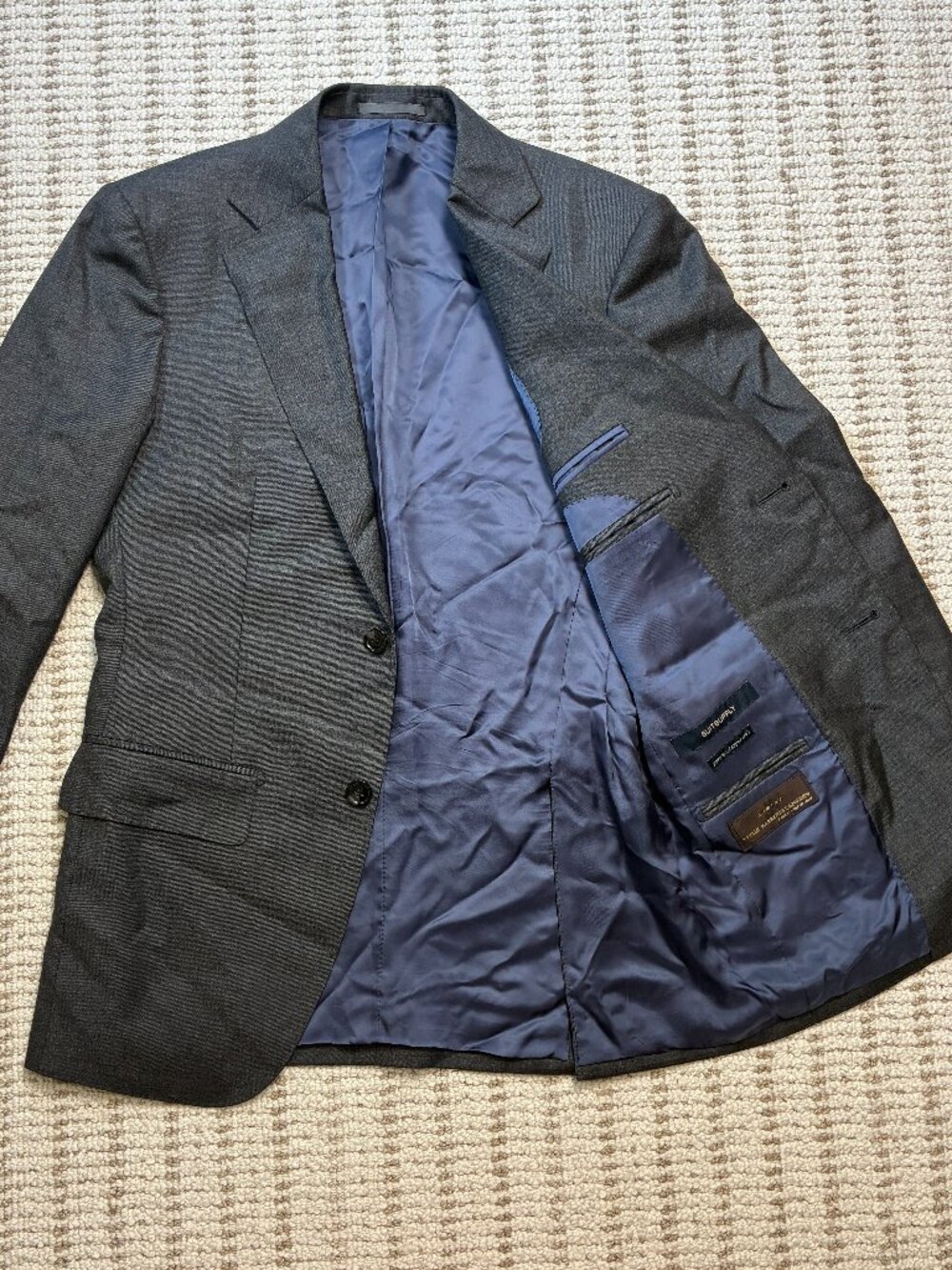 Suitsupply Vitale Barberis Canonico Blazer Men 34R Gray Wool Super 110s Coat